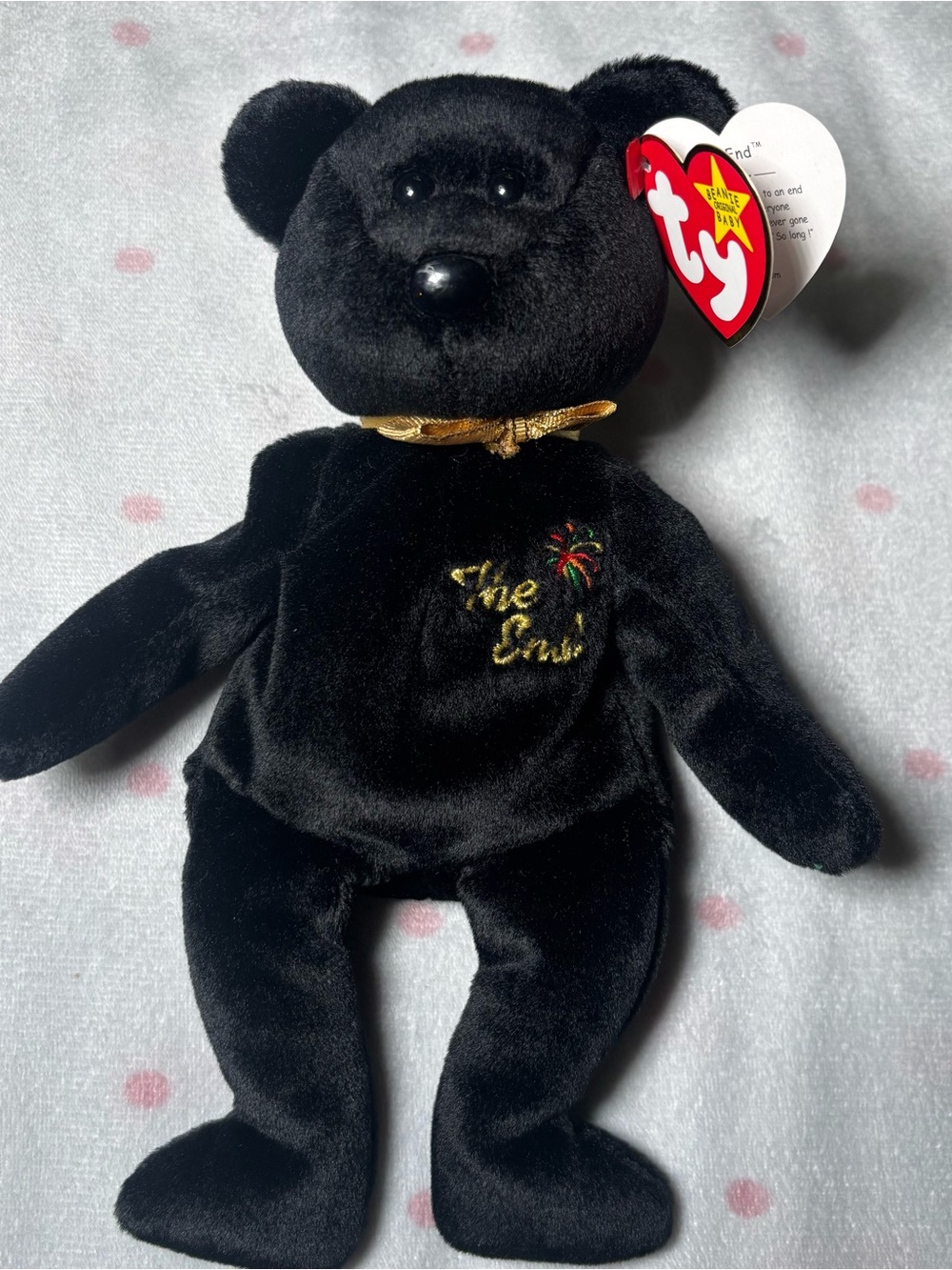 Ty 'The End' Black Bear Plush Toy